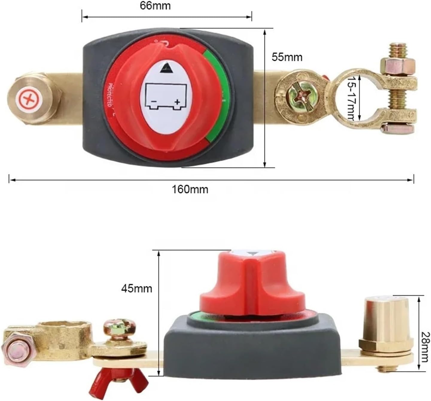 Battery Cut-Off Switch Heavy-Dutys Battery Disconnect Switch 12-48V Marine Battery Switch for Car Vehicle RV and Boat