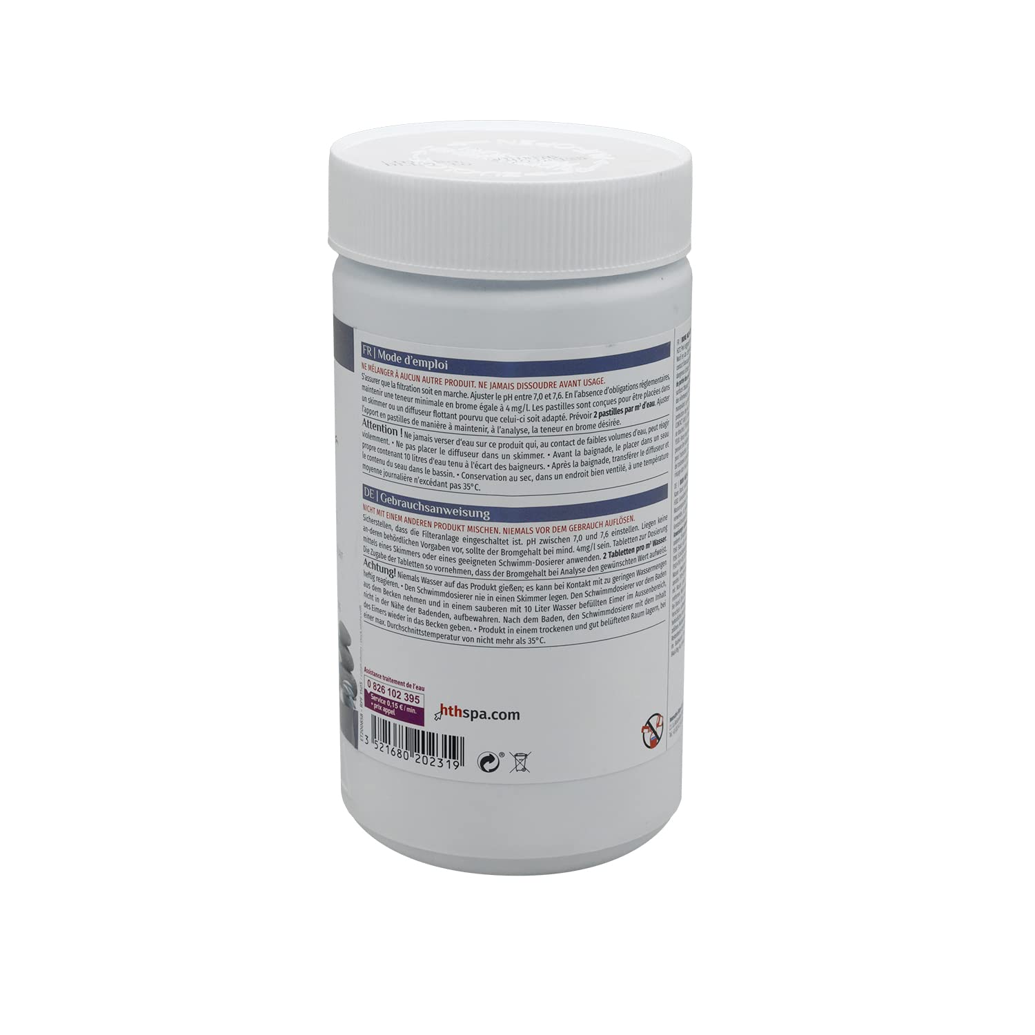 HTH Spa Brome Multi-Action 4 Pastilles 20g - 1kg | Brome Lent Multiaction - Désinfection Régulière Multifonction - Dissolution Lente + 10 Tests HPS OFFERTS 6 en 1