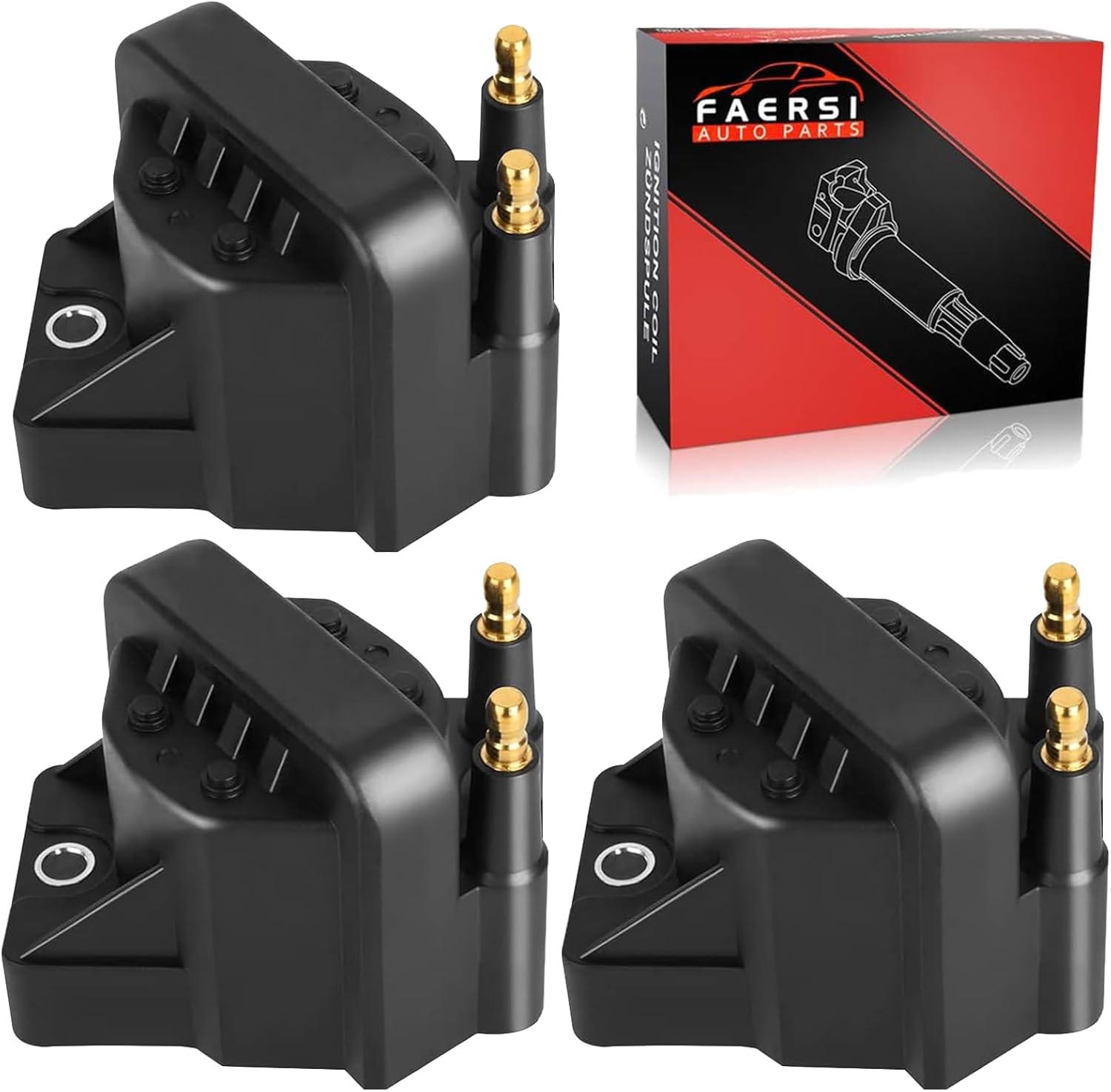 Set of 3 Ignition Coil Pack Compatiable with Buick& Cadillac& Chevy& GMC& Isuzu& Oldsmobile& Pontiac Grand Prix 1991-2008, Ignition Coils Replacement for 10467067 DR39 E530C D555 C849 5C1058