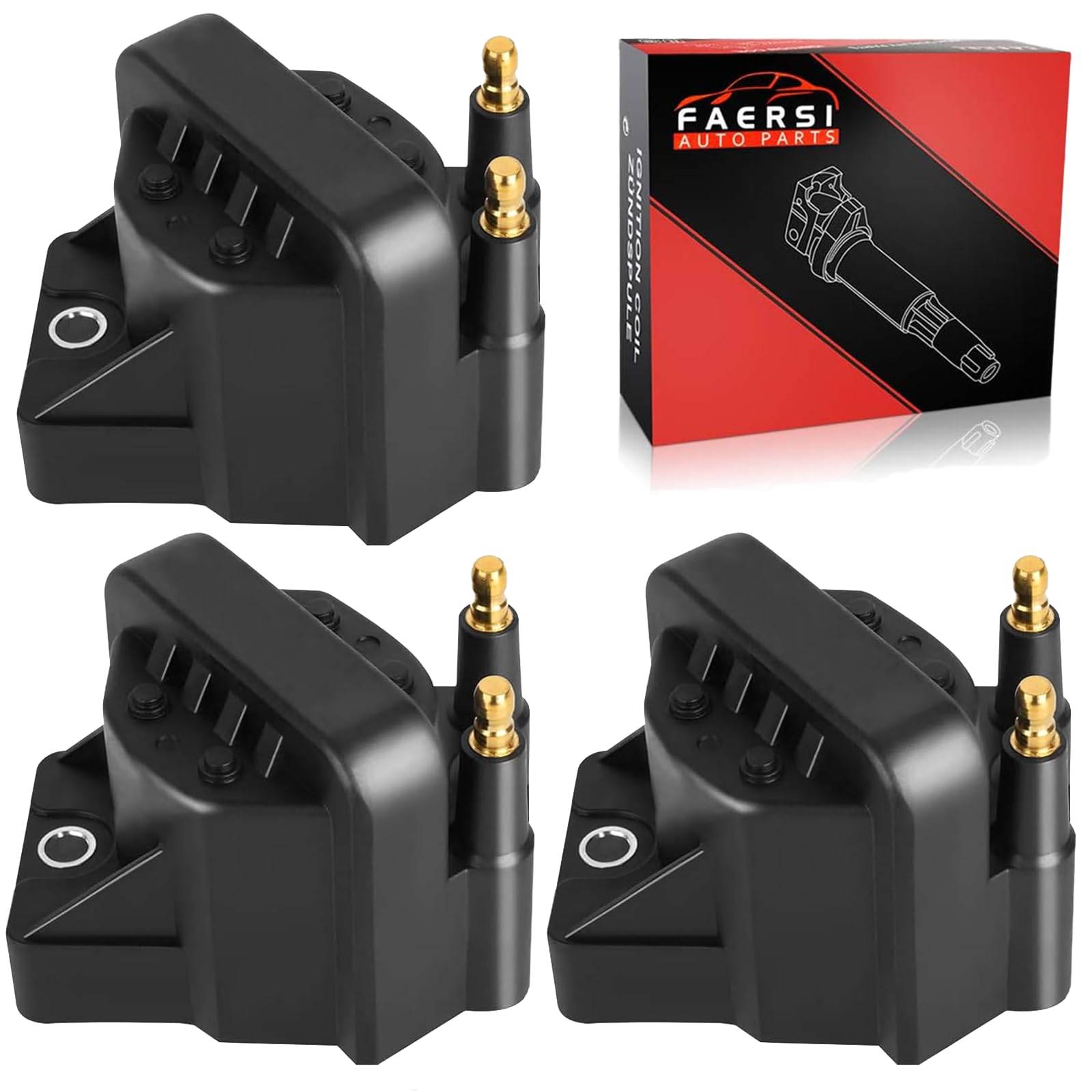 Set of 3 Ignition Coil Pack Compatiable with Buick& Cadillac& Chevy& GMC& Isuzu& Oldsmobile& Pontiac Grand Prix 1991-2008, Ignition Coils Replacement for 10467067 DR39 E530C D555 C849 5C1058