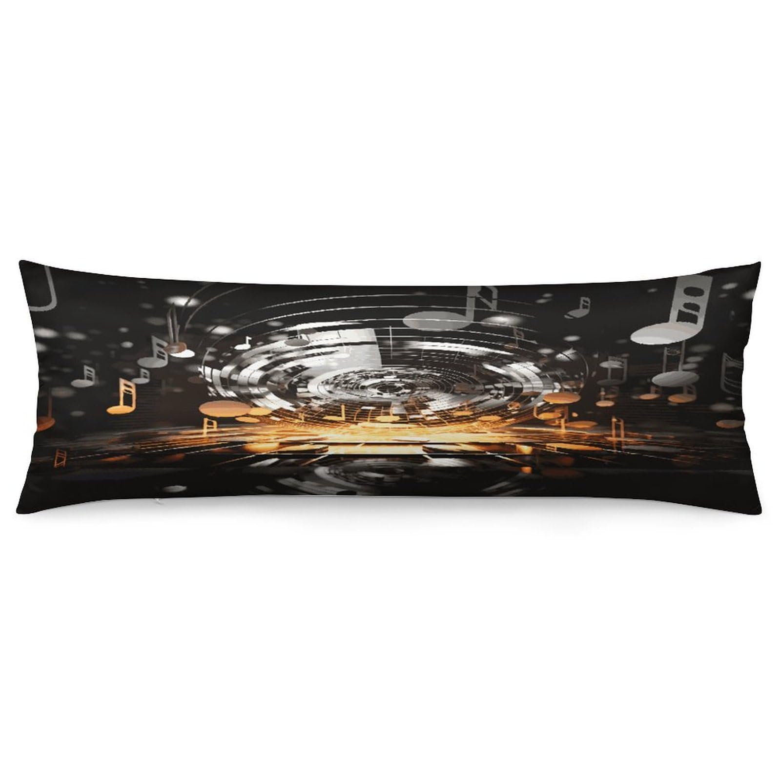 Musical Theme Music Clefs Pillowcase Long Body Pillow Cover Soft Decorative Body Pillow Case Breathable Large Pillowcase Cute Cozy Pillow Protector for Bed Sofa Couch Room 18.9 X 53 Inch