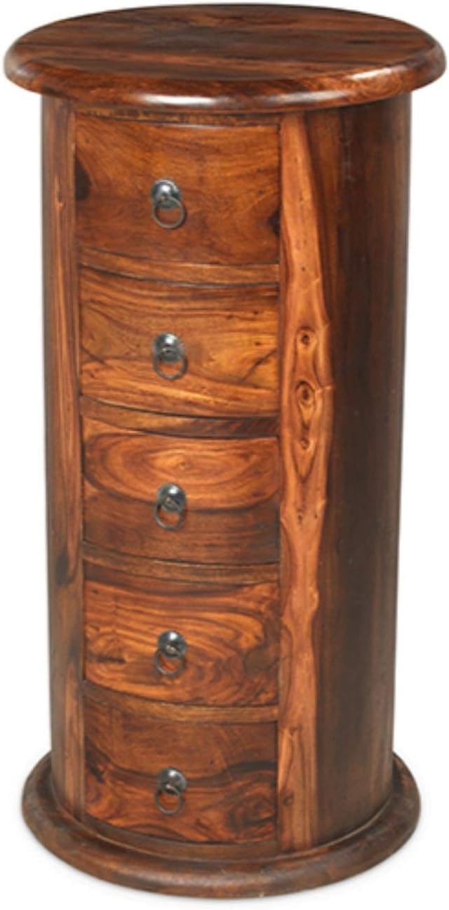 Maharajah Indian Rosewood 5 Drawer Large Drum Chest