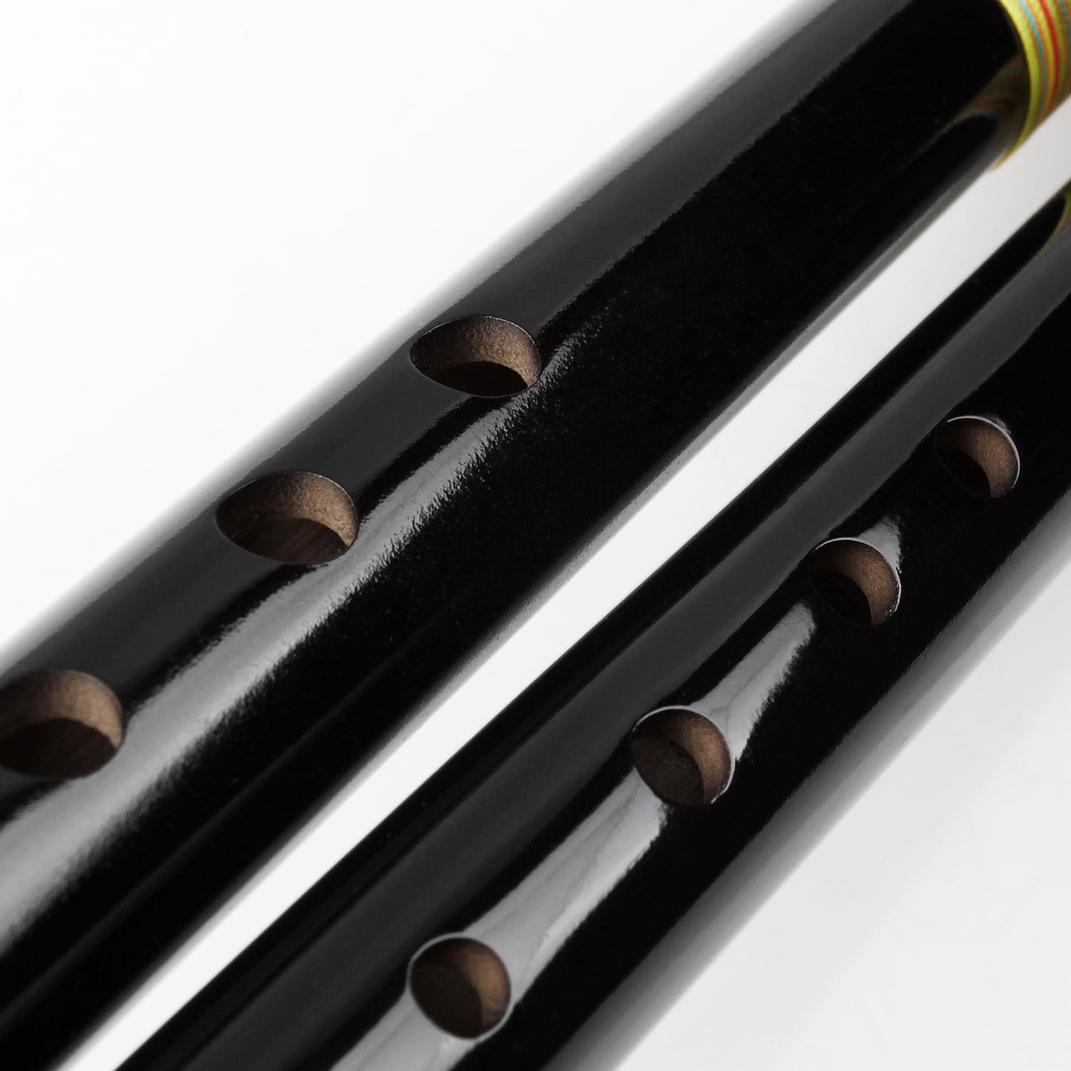 Dekorative vertikale Querflöte, traditionelle Holzblasflöte, peruanische Quena Flauta, Klarinette, Bambusflöte, indisches Instrument, wird mit einer Tasche und einem Spielhilfezubehör geliefert
