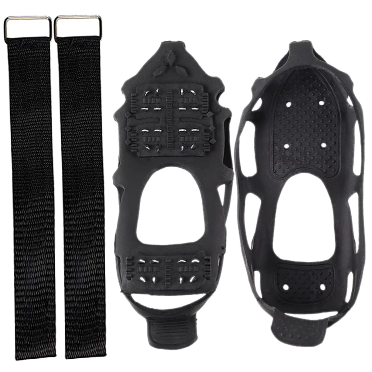 TINEASUR 1 Set 24 Teeth Crampons Anti-Slip Ice Grippers Anti-Slip Shoe Accessory Ice Cleats for Boots Portable Shoe Grippers Anti-Slip Shoe Covers Climbing Anti-Slip Spikes Outdoor Supplies