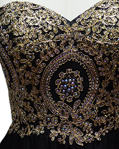 Lemai Tulle Little Black Short Gold Lace Corset Prom Homecoming Cocktail Dresses Us 8 #TOP2