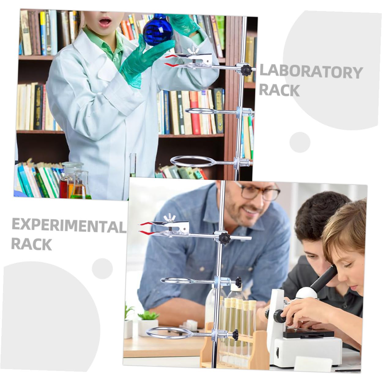 Baluue Metall-laborstativ aus Eisen Ringklemme und Tischstativ mit Klemmen Trichterhalter und Reagenzglas-klemmenständer für Chemielabor