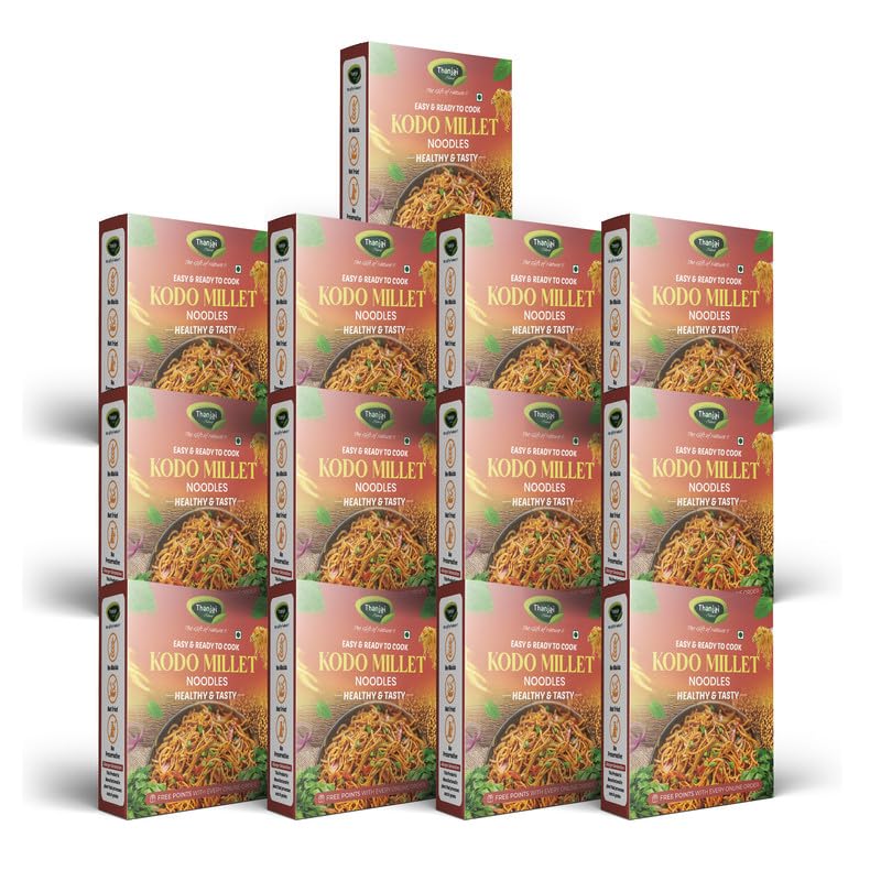 Image of Thanjai Natural Kodo Millet Noodles 180 Grams X 13 (2340 Grams) of Homemade Natural Noodles (No Preservatives, No Chemicals, No Artificial Extract)