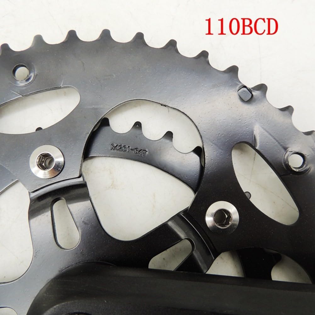 Pédalier de vélo 50/34 dents pour vélo de route 8-10 vitesses, disque à engrenage variable, 170 mm, manivelle à trou carré