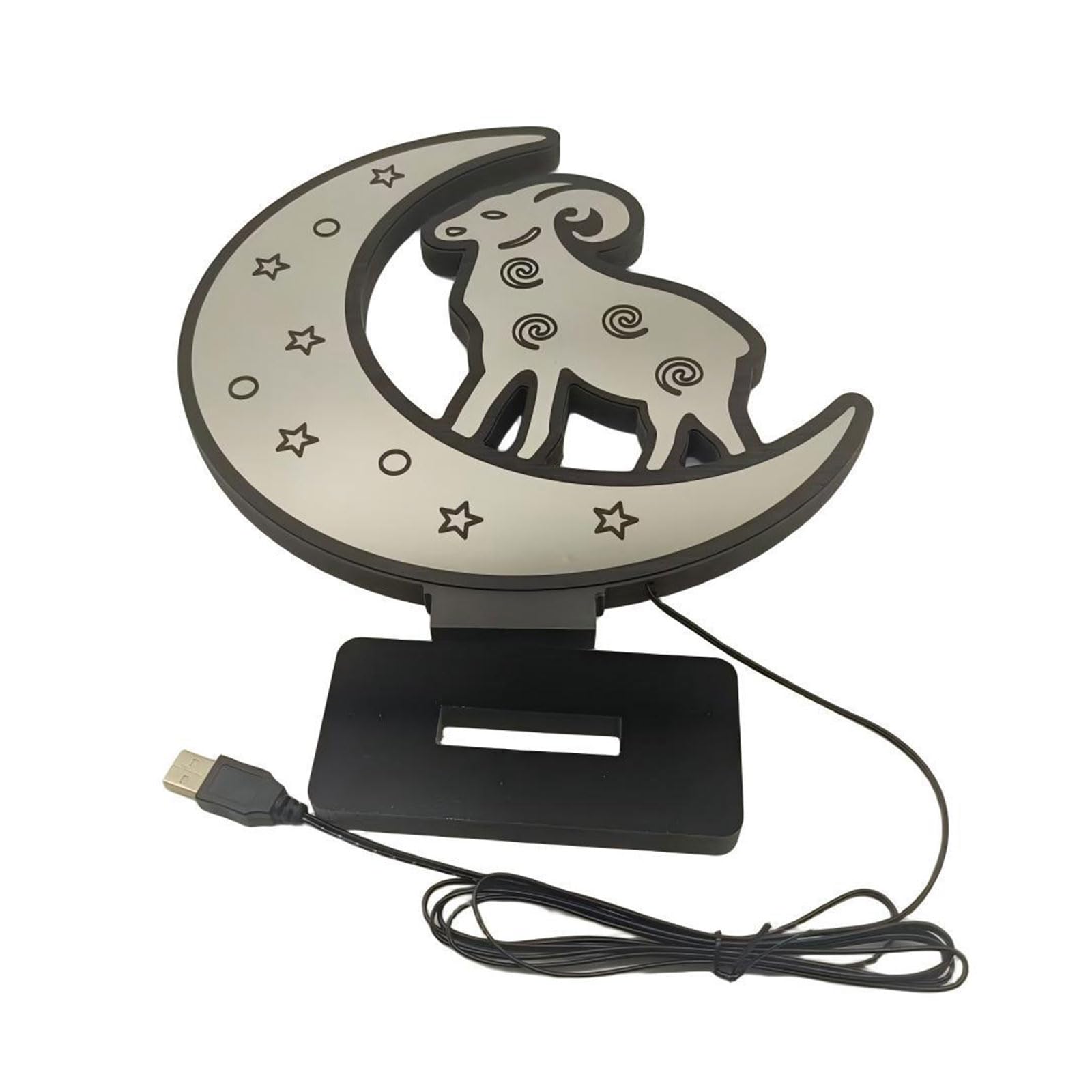 Kalttoy Atmospheres LED Light Home Decoration Artistic Goat Shape Infinitely Mirroring Tunnel Light for Living Room Bedroom LED Tunnel