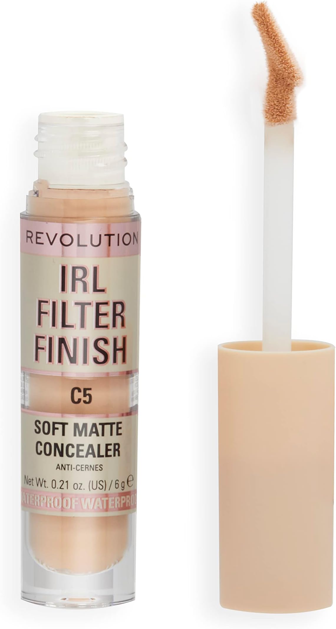 Makeup Revolution- IRL Filter Finish Concealer- C5 | Full coverage | Breathable and lightweight |Blends effortlessly | Soft matte finish |Crease proof, sweat proof, waterproof | 6gm