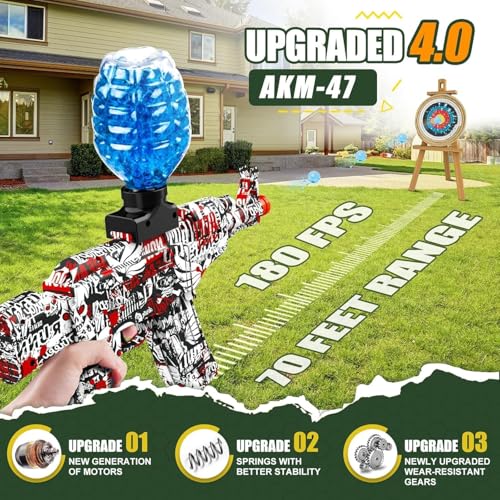 Image of Electric Gel Ball Blaster, High-Speed Gelfire Blaster for Orbeez with Eyewear, Splatter Ball Toys for Outdoor Shooting Game Party Gift Ages 14 & Up - (Multicolor)