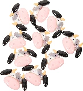 LIGHTAOTAO 10 peças joias de cabelo acessórios de telefone celular decoração telefone shell ornamentos de vaca DIY capa de telefone charme micro paisagem ornamentos de vidro água adesivos acessórios de joias acessórios de cabelo, 2.8x1.8cm, Couro sintético, Sem Pedra Preciosa