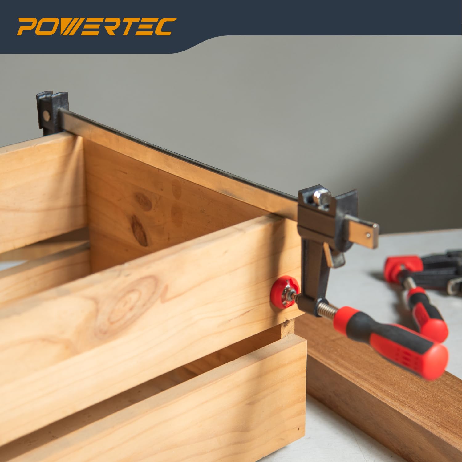 POWERTEC Abrazaderas de barra de acero de 6 pulgadas con límite de carga de 600 libras y garganta de 2-1/2 pulgadas, abrazadera F de ajuste rápido y liberación con mango de microajuste para