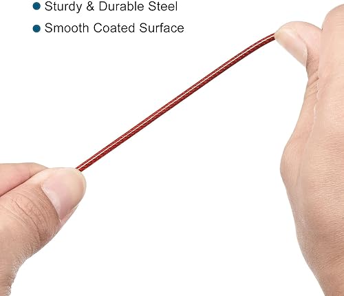 Miniatura 9 de MECCANIXITY Cable de seguridad de 0.098 in x 1.6 ft de plástico recubierto de acero cuerda de bloqueo negro 4 piezas con 0.138 in de grosor rápido