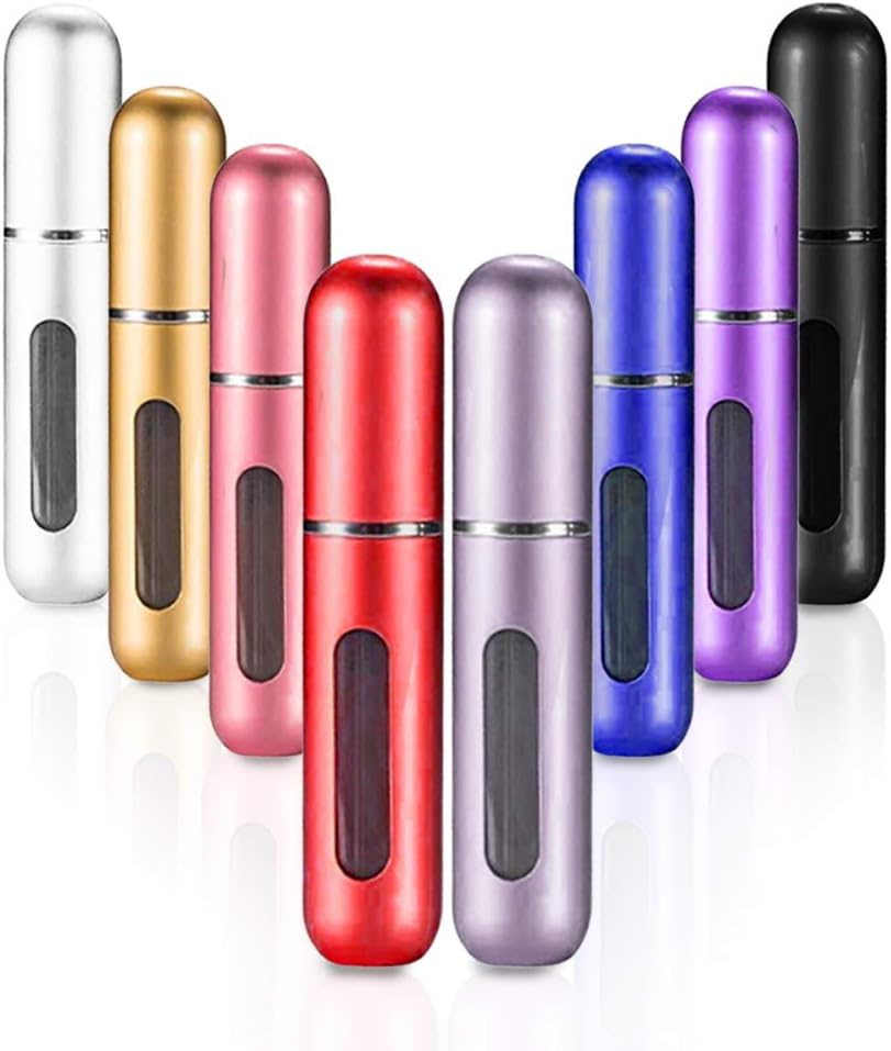 V TOWER 5ML Portable Small Refillable Perfume Atomizer Spray Bottle for Outgoing (One Set of 8pcs)