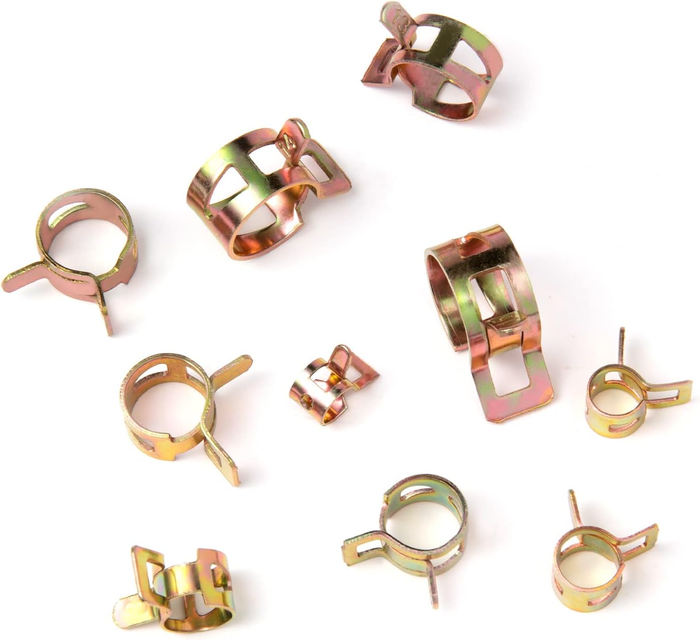 100 Pcs Spring Band Type Clamps Vacuum Fuel Hoses Line, Pipe Tube Clamp Fasteners Assortment Kit, 6/7/8/9/10/11/12/13/14/15mm