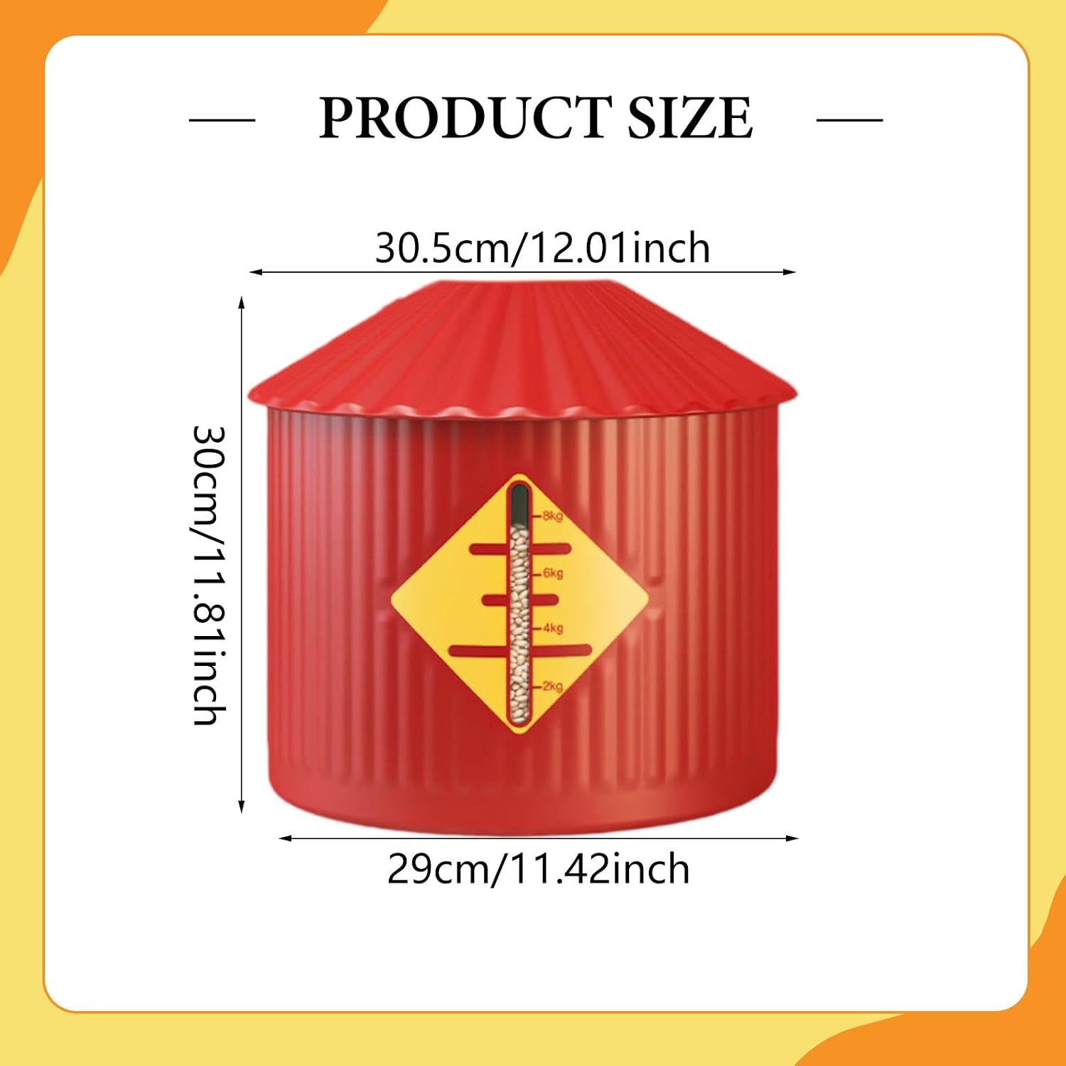 Rice Storage Bin Airtight Grain Container Flour Container Easy Clean PP Material Suitable for Household Storage, Red L
