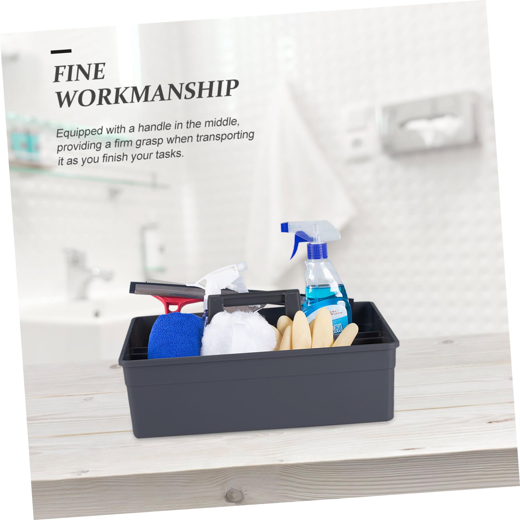 TOYANDONA Caja Organizadora de Plástico con Diseño Apilable y Asa Portátil Varios estilos para Transporte de Limpieza Varios estilos y Almacenamiento en Baño o Limpieza de Ventanas