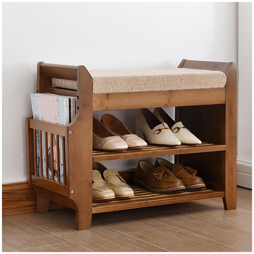 Banc de rangement compact avec assise capitonnée pour la chambre