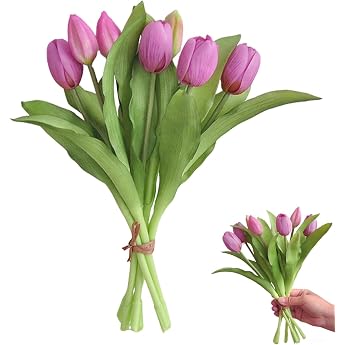7 St ck K nstliche Tulpen Fake Blumen Blumenstrau  K nstlich Kunstblumen