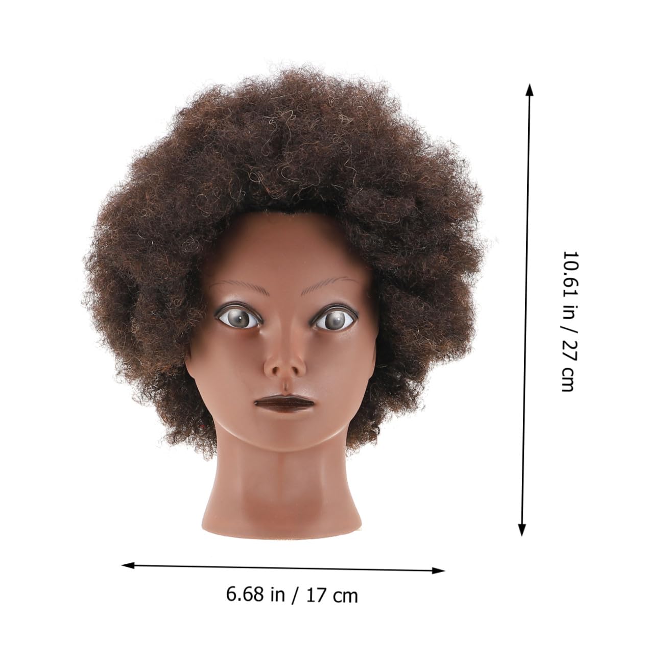 Friseur Übungskopf Afro Schwarz mit Fest Implantiertem Haar