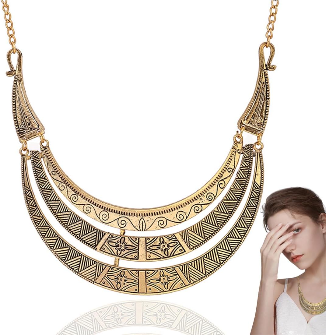 1 Piece Women’s Gold Necklace Choker Jewellery Cleopatra Costume Jewellery for Carnival Necklace Girlfriend Sister Birthday