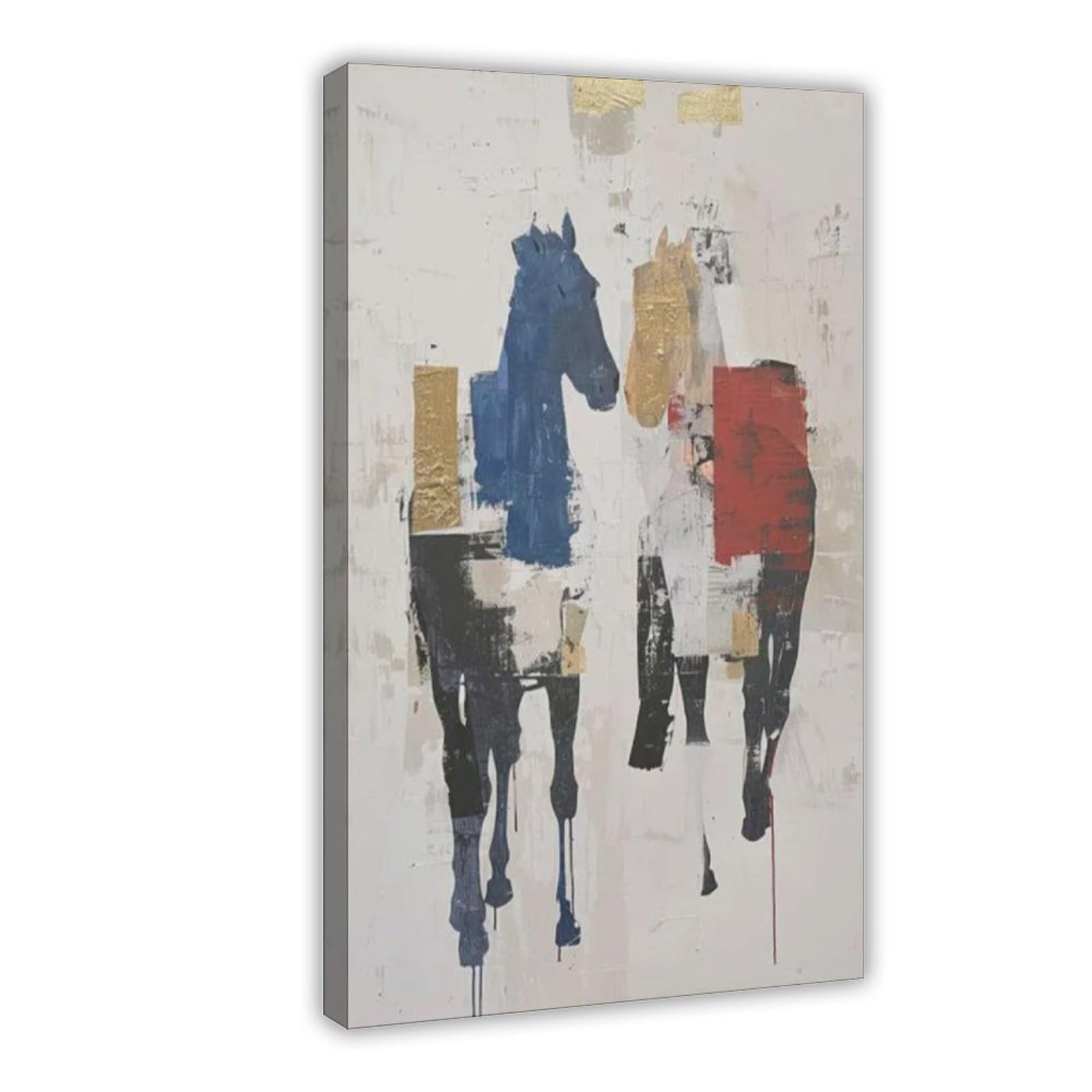Bareronor Two Abstract Horses Poster Canvas Poster Bedroom Decor Landscape Office Room Decor Gift 8" L X 12" W