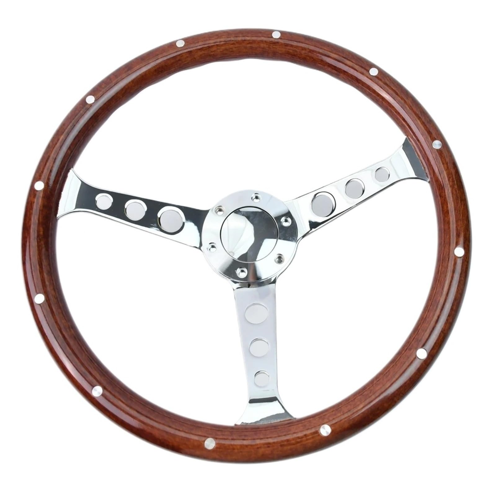 IBNA Volante da Corsa Staffa Universale per Volante con Foro Tondo da 380 Mm con Rivetti