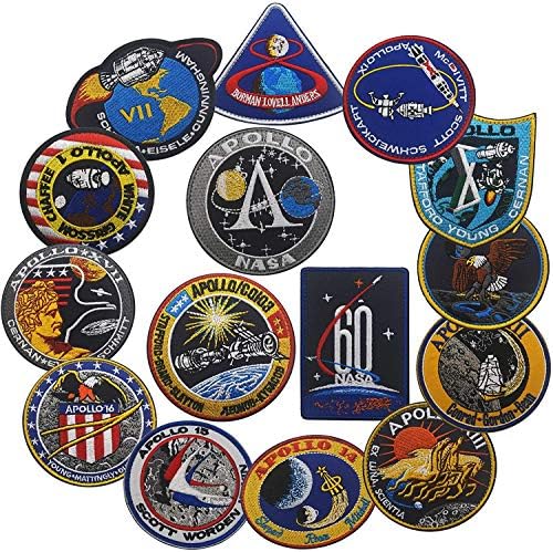 Naszywki NASA Apollo Mission Apollo1, 7, 8, 9, 10, 11, 12, 13, 14, 15, 16, 17, haftowana naszywka na 60 urodziny