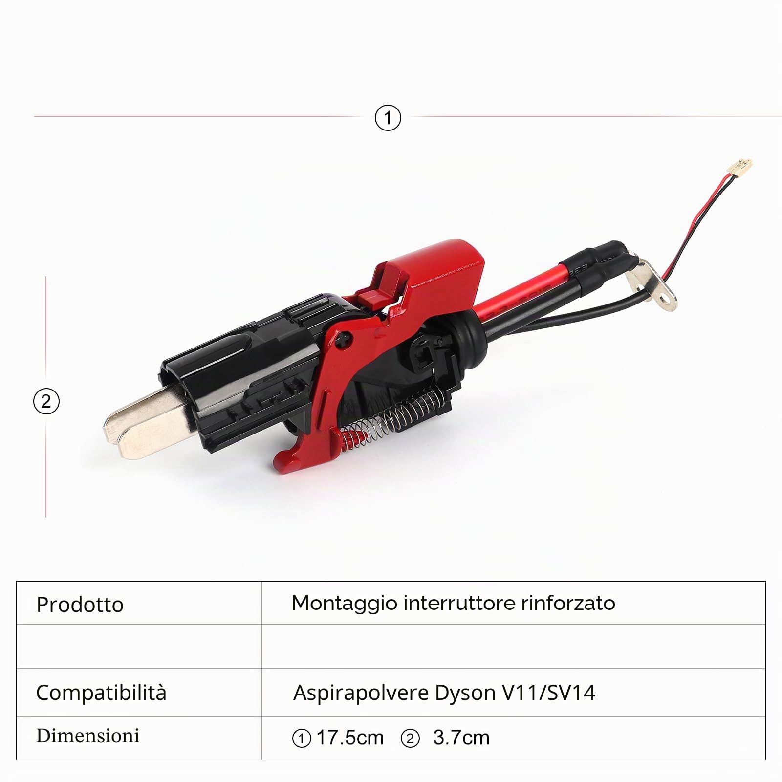 Interruttore in metallo migliorato, ricambio per aspirapolvere Dyson V11 SV14, Power Trigger V11