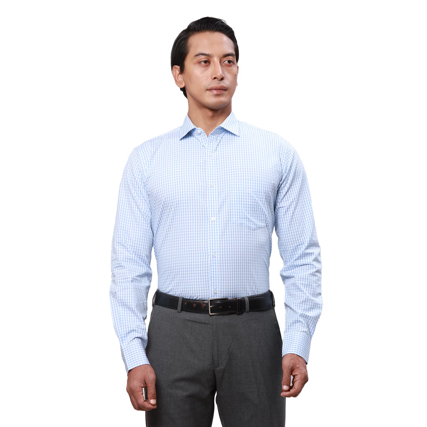 park avenue Men's Pure Cotton Structure Pattern Slim Fit Semi Cutaway Collar Full Sleeve Formal Shirt-picture-18
