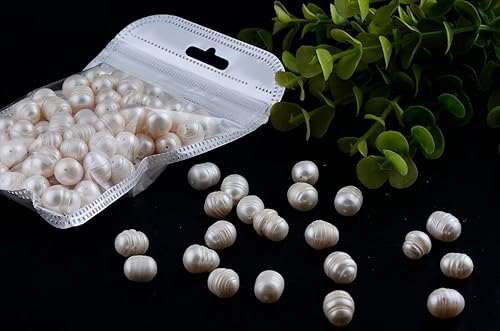 Miniatura 7 de Cuentas de perlas para fabricación de joyas, 100 piezas de 0.394 a 0.394 pulgadas (0.354-0.394 in) naturales auténticas de agua dulce cultivadas en