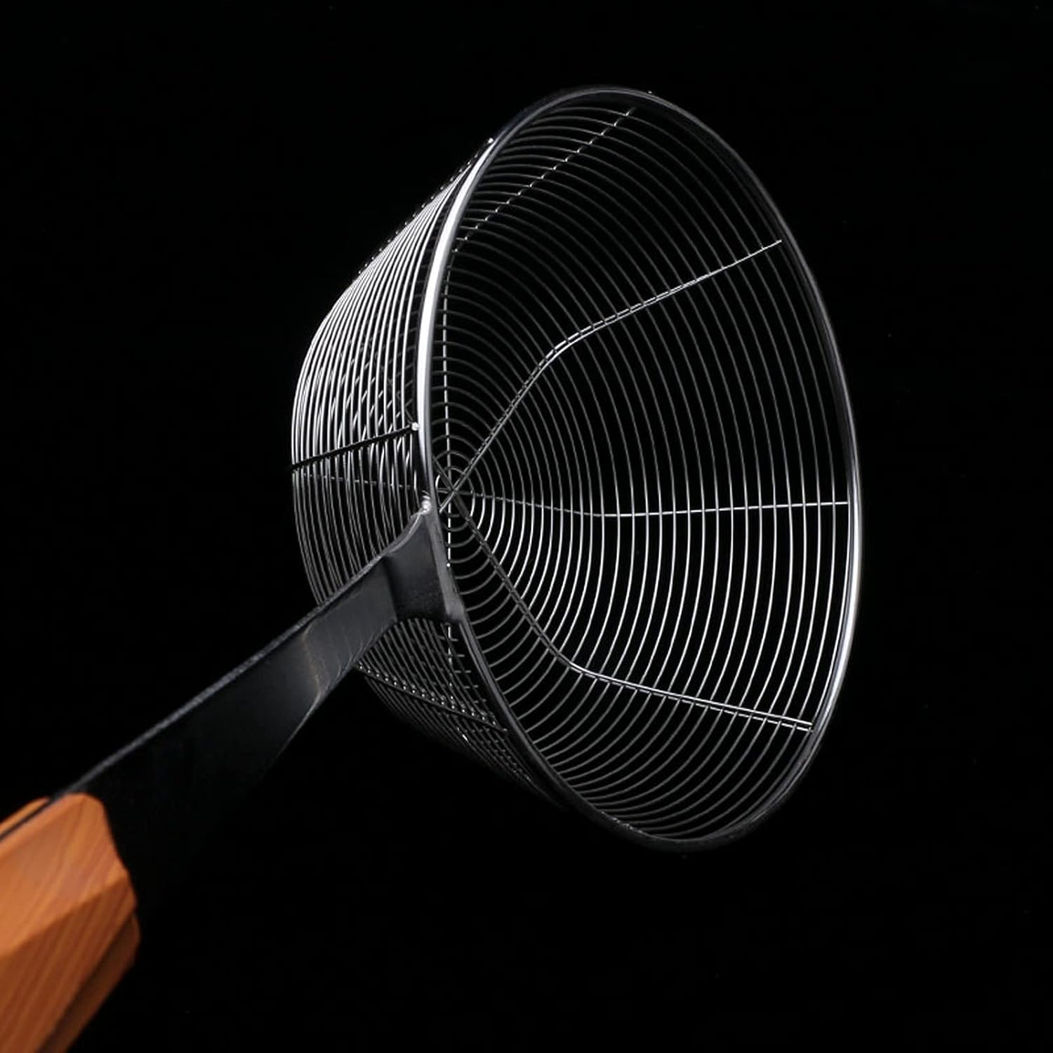 TOMYEUS French Fry Chips Baskets Stainless Steel Frying Basket with Long Handle and Large Capacity Deep-Fried Food Filter Net to Thicken Multi-Purpose Round Colander Kitchen Cooking Tools