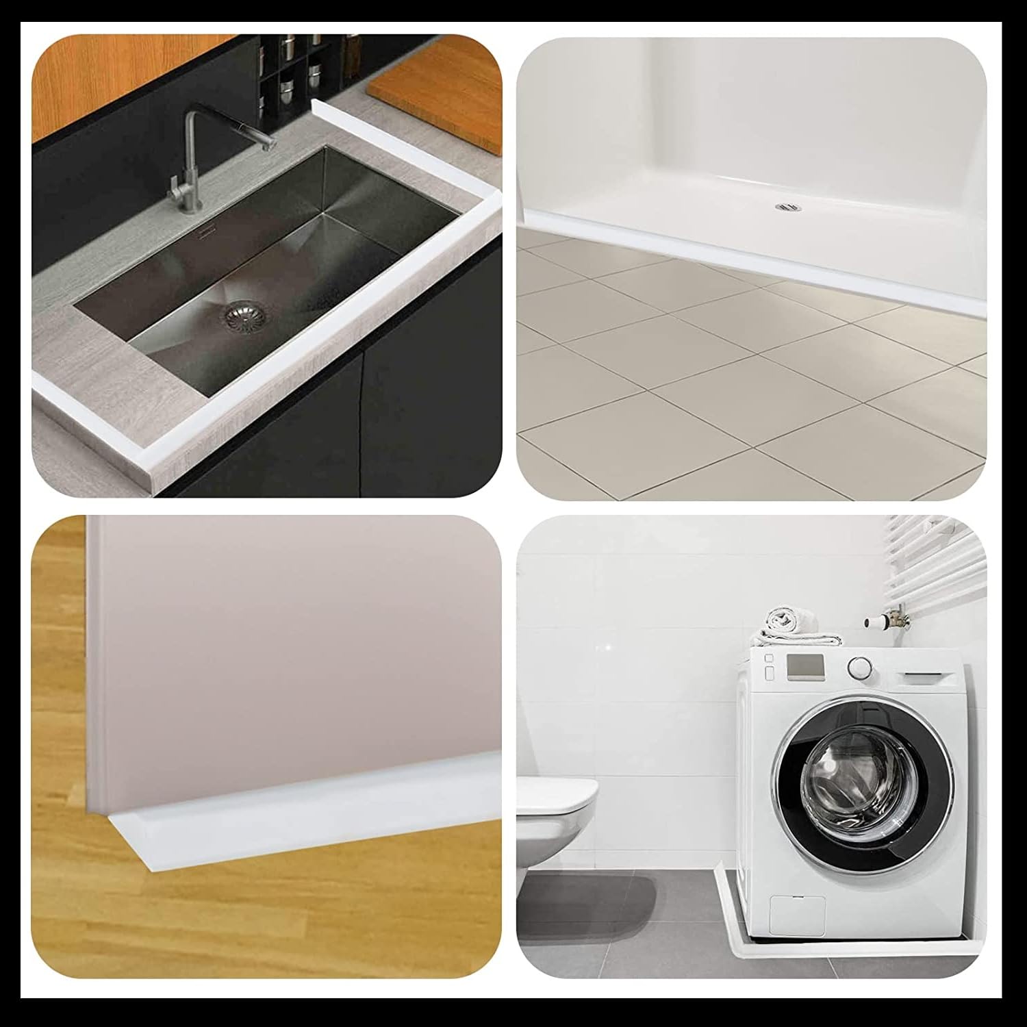 Zelfklevende douchedrempel, siliconen waterstop, spatwaterdichte douchebarrière, Italiaanse doucheafdichting, geschikt voor keukens en badkamers. (Transparant, 255 cm
