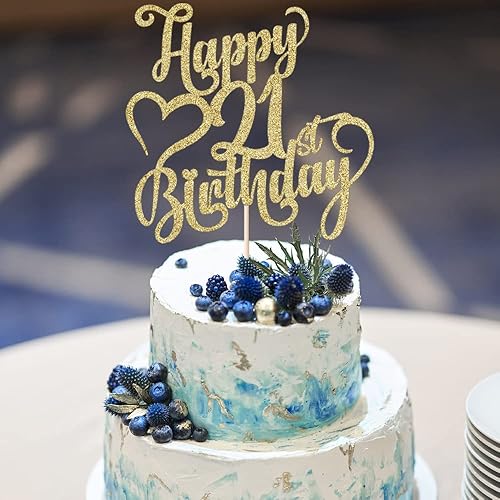 Miniatura 332 de Decoración para tarta de cumpleaños número 15 con purpurina dorada – 15 aniversario/cumpleaños – Hello 15, Cheers to 15 años, 15 & Fabulous Cake