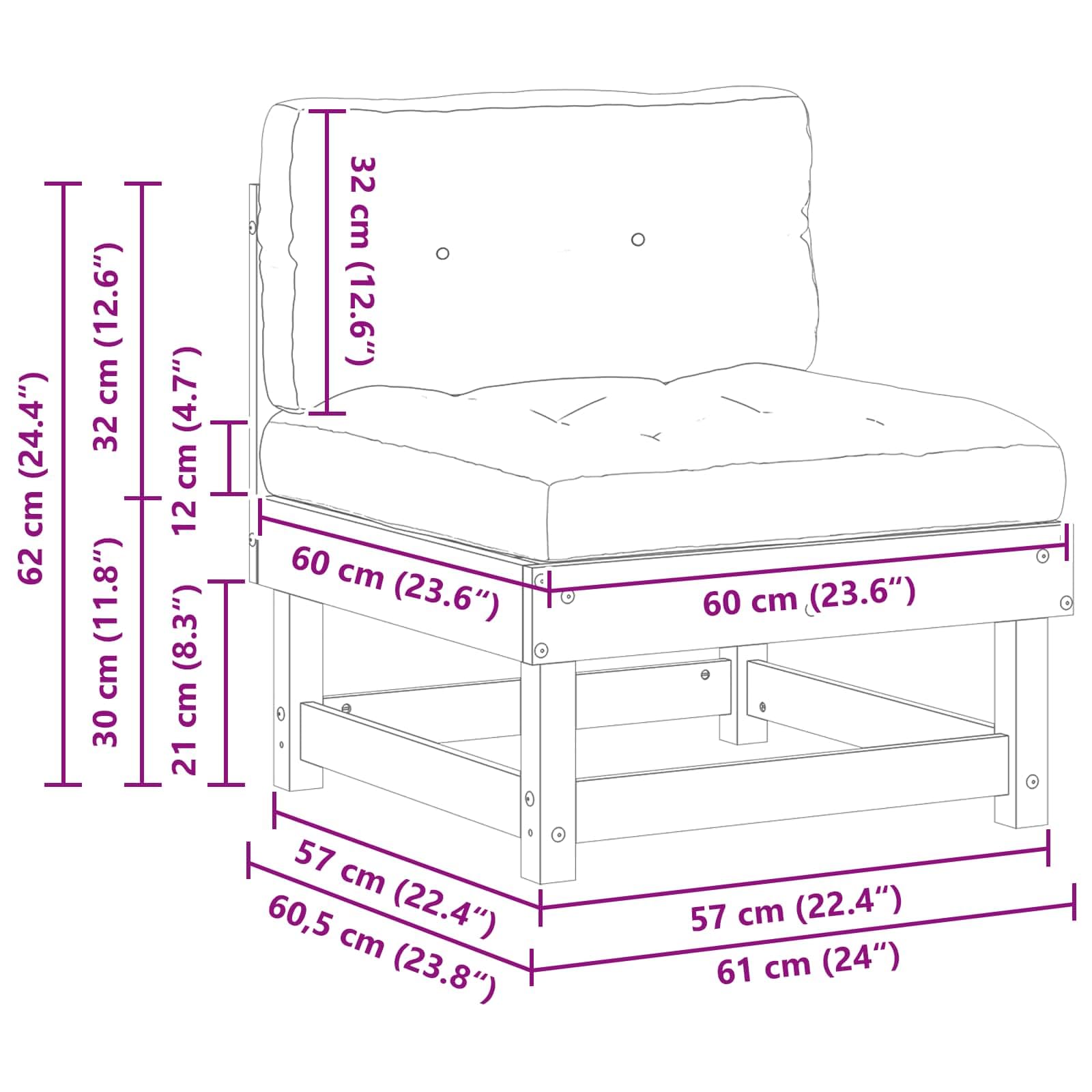Sofa ogrodowa z litego drewna sosnowego, woskowany brąz, zestaw mebli do siedzenia z poduszkami, moduł, kanapa z możliwością rozszerzenia, na taras, balkon, werandę, odporna na warunki