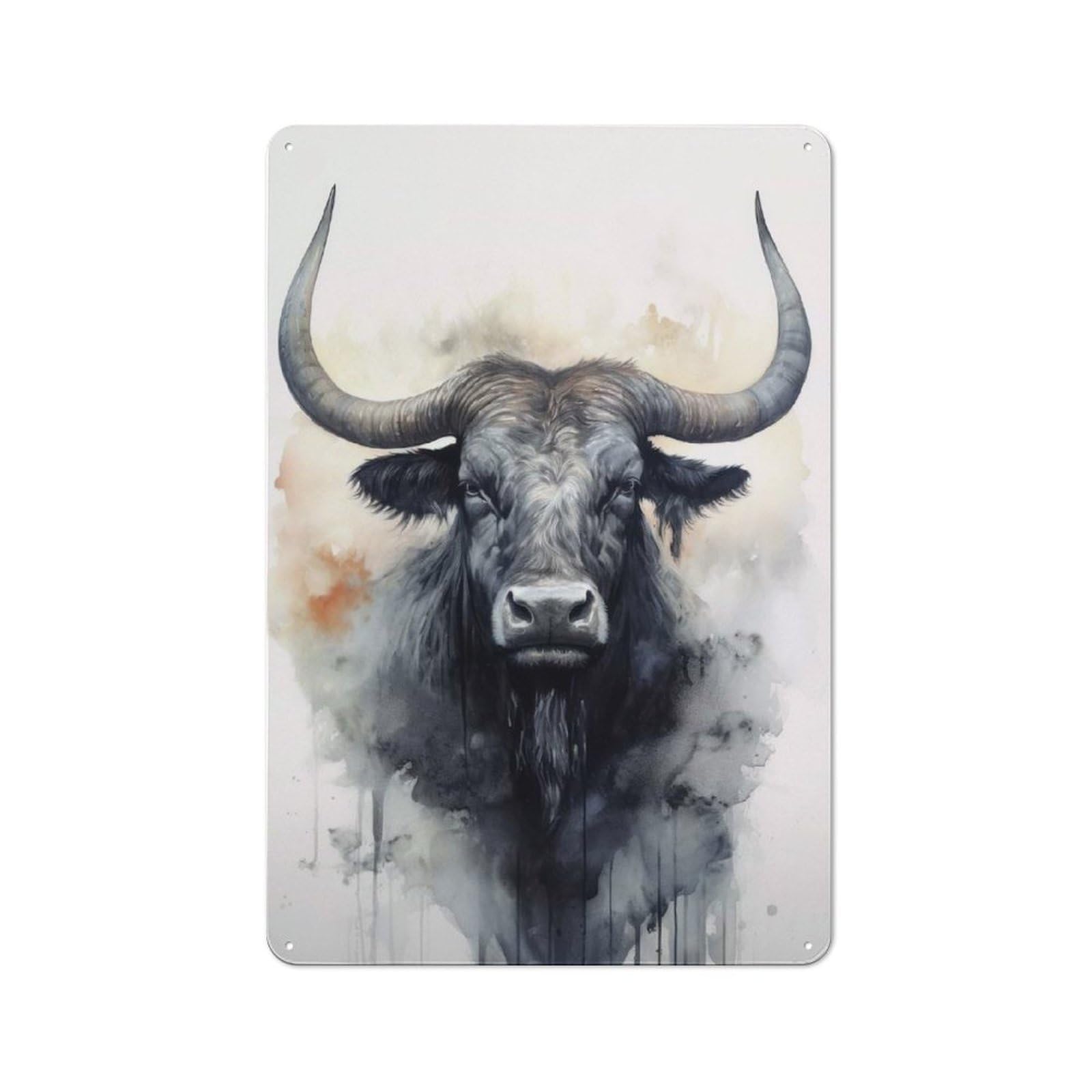 Junmoney Wildebeest Beauty Printed Metal Sign 30X20cm For Living Room Or Hallway, Suited To Hallway Decor Fans