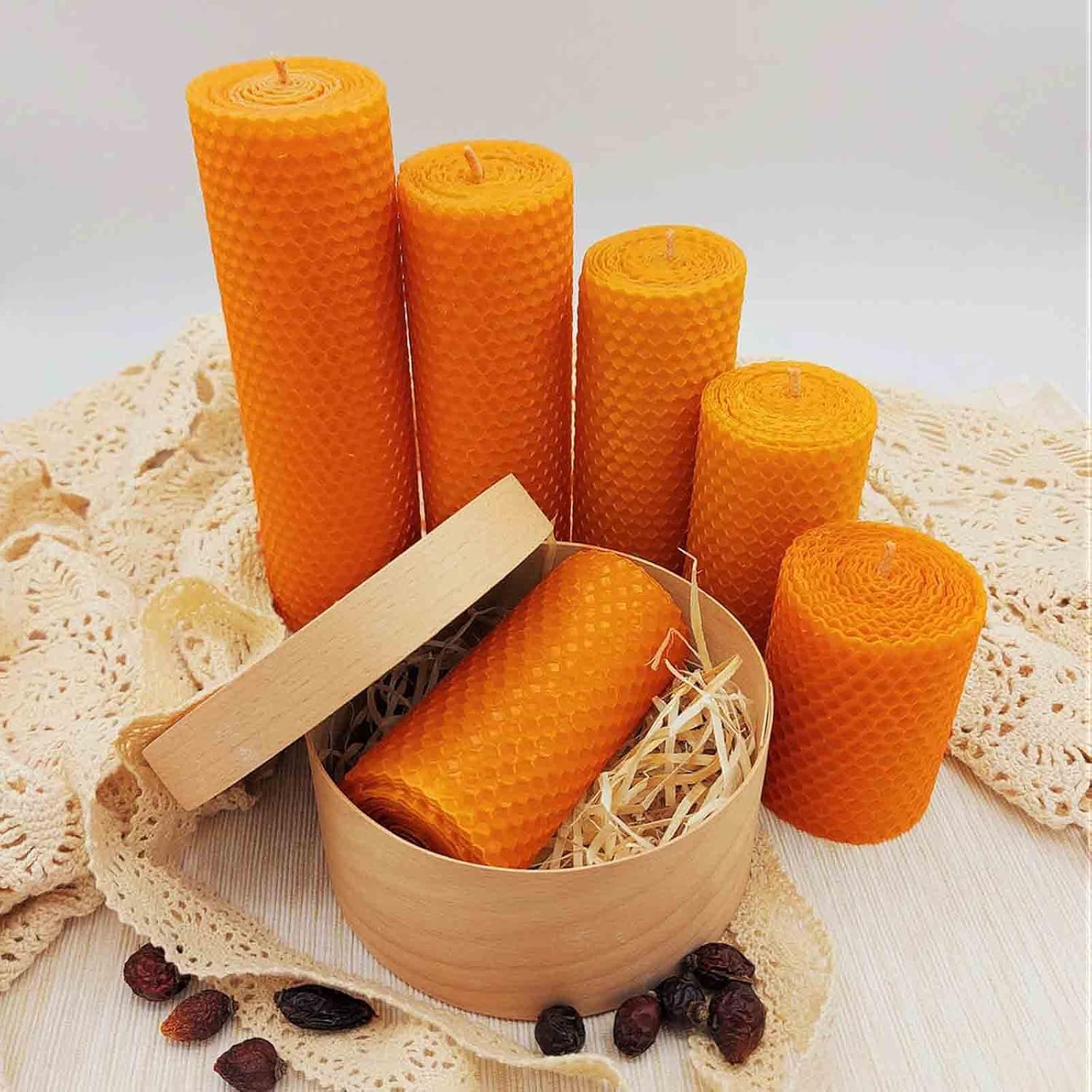 100 Pure Beeswax Sheets for Candle Making 6 Sets 20cm x 20cm Natural