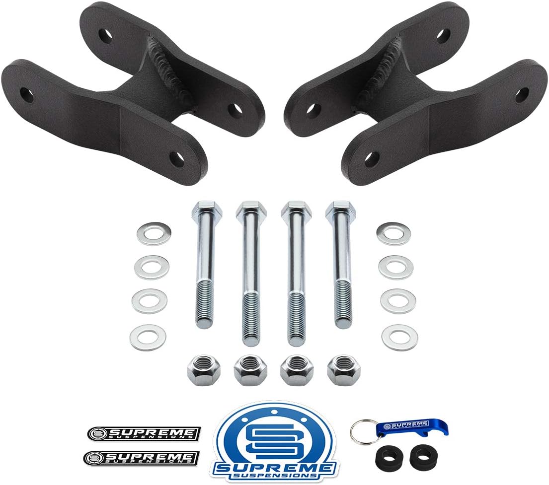 Supreme Suspensions - 1.5" Rear Leveling Kit For 2007-2021 Toyota Tundra 2WD/4WD - High-Strength Steel Rear Lift Shackles - Can Cooler Included with Purchase