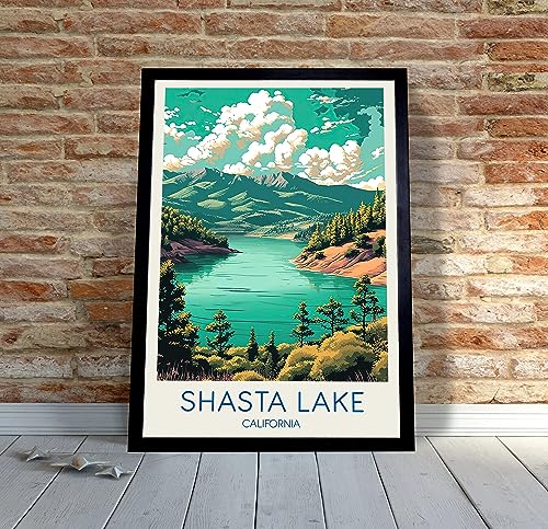 Shasta Lake Travel Poster, Shasta Lake Poster, Shasta Lake,