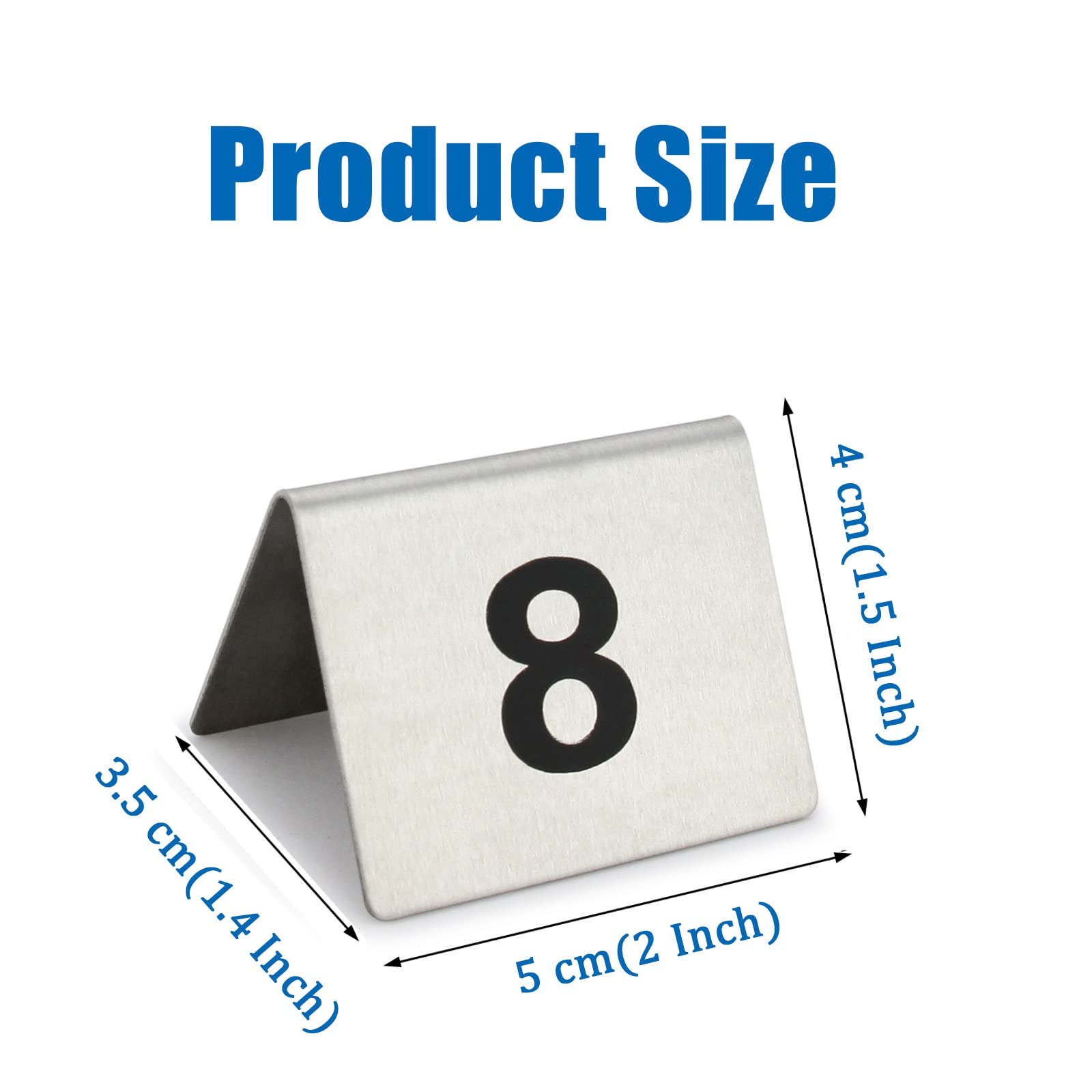 Números de mesa metálicos 1-50/100, tarjetas reciclables, resistentes y fáciles de limpiar, apilables, de doble cara para fácil reconocimiento, marcador de mesa para restaurante, cafetería, bar (