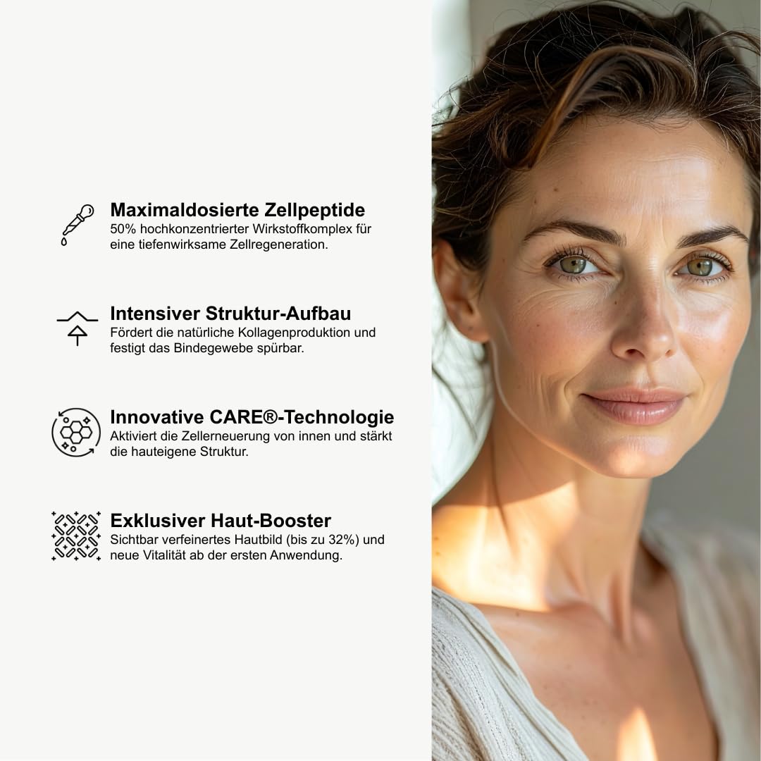Cellusana® Anti-Aging Serum – Straffendes Gesichtsserum mit 50% Zellpeptiden – Lifting Effekt & Regeneration für Gesicht & Dekolleté – Dermatologisch „Sehr Gut“