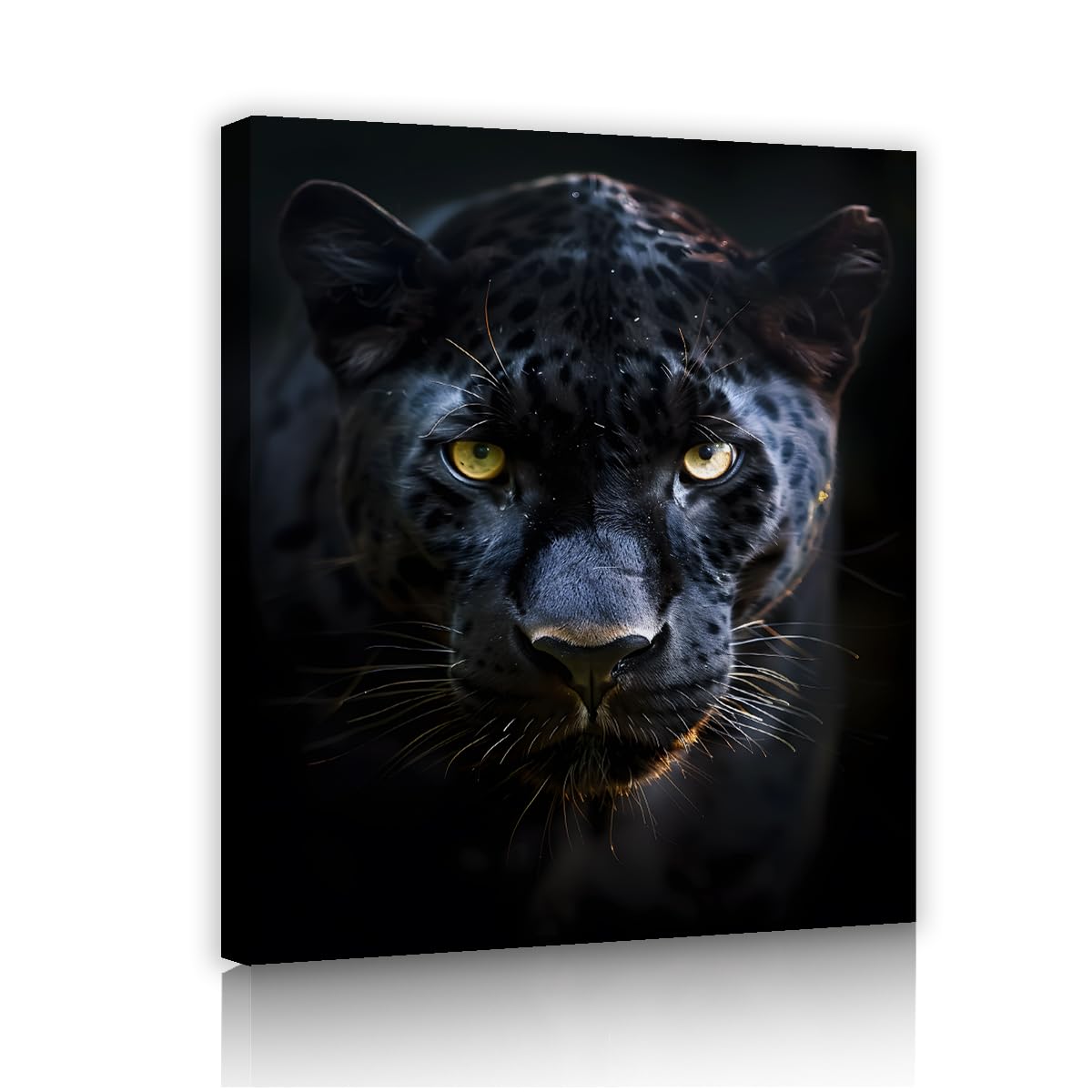 Via Vela Imprimés gothiques sur toile léopard noir peintures de faune urbaine affiche d’animaux sombres art mural unique t-shirts pour appartement salon loft décoration intérieure 50x60cm