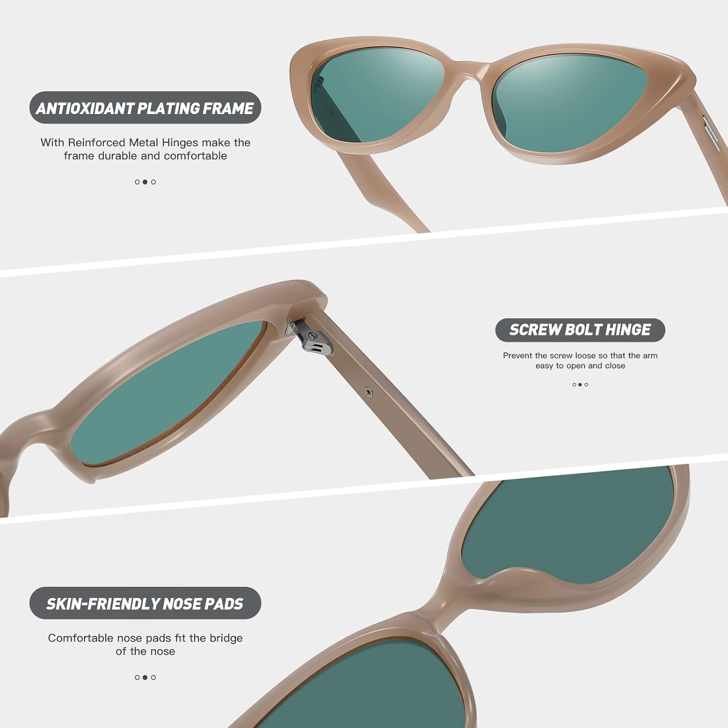 Retro Vintage Narrow Cat Eye Sunglasses for Women 90s Small Chic Style Trendy Sunnies UV400 Protection FZN7514 - Image 4