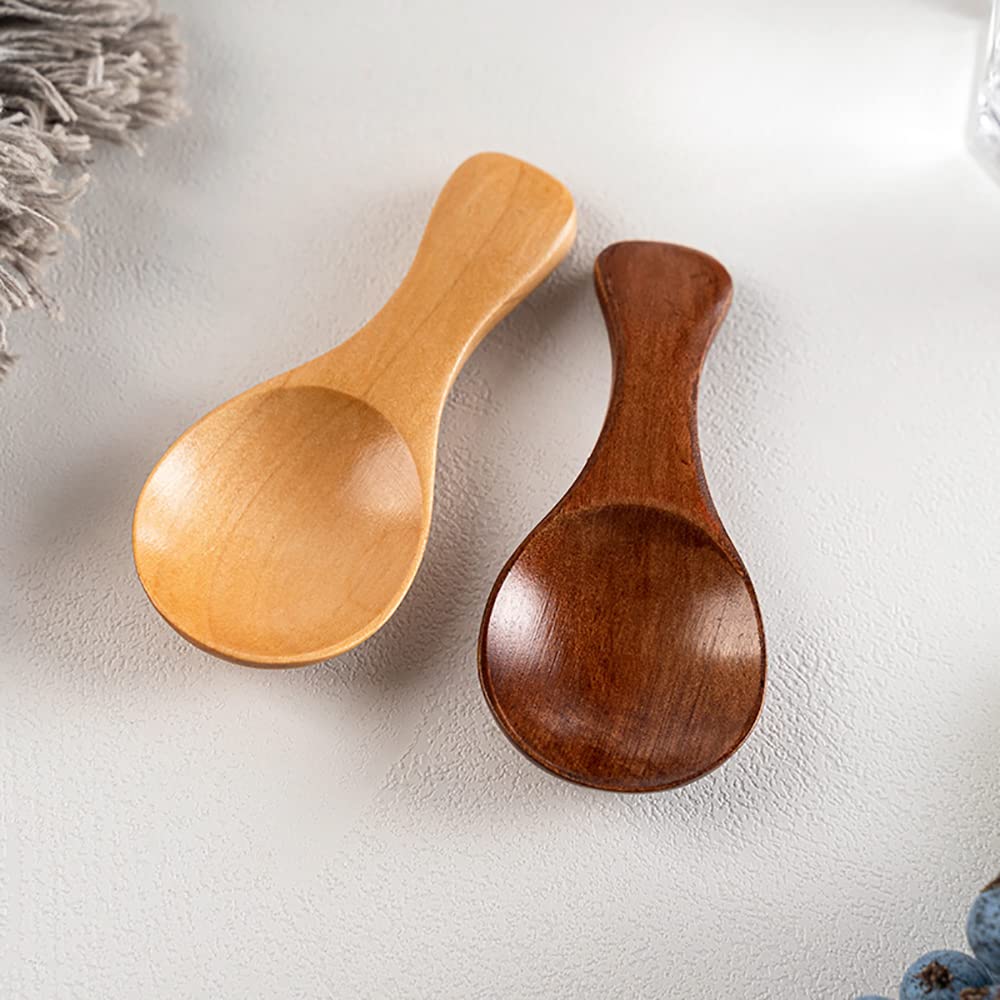 Set Di 6 Cucchiai In Legno Per Spezie E Condimenti - Lunghi 12,2 Cm, Ideali Per Miele, Caffè, Zucchero