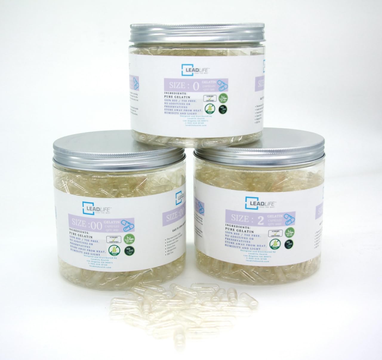 LEADLIFEEmpty Capsules - 500 Count Empty Gelatin Capsules - Empty Pill Capsules - DIY Capsule Filling - Fillable Pill Capsules Empty Gel Caps (Clear)… (2)