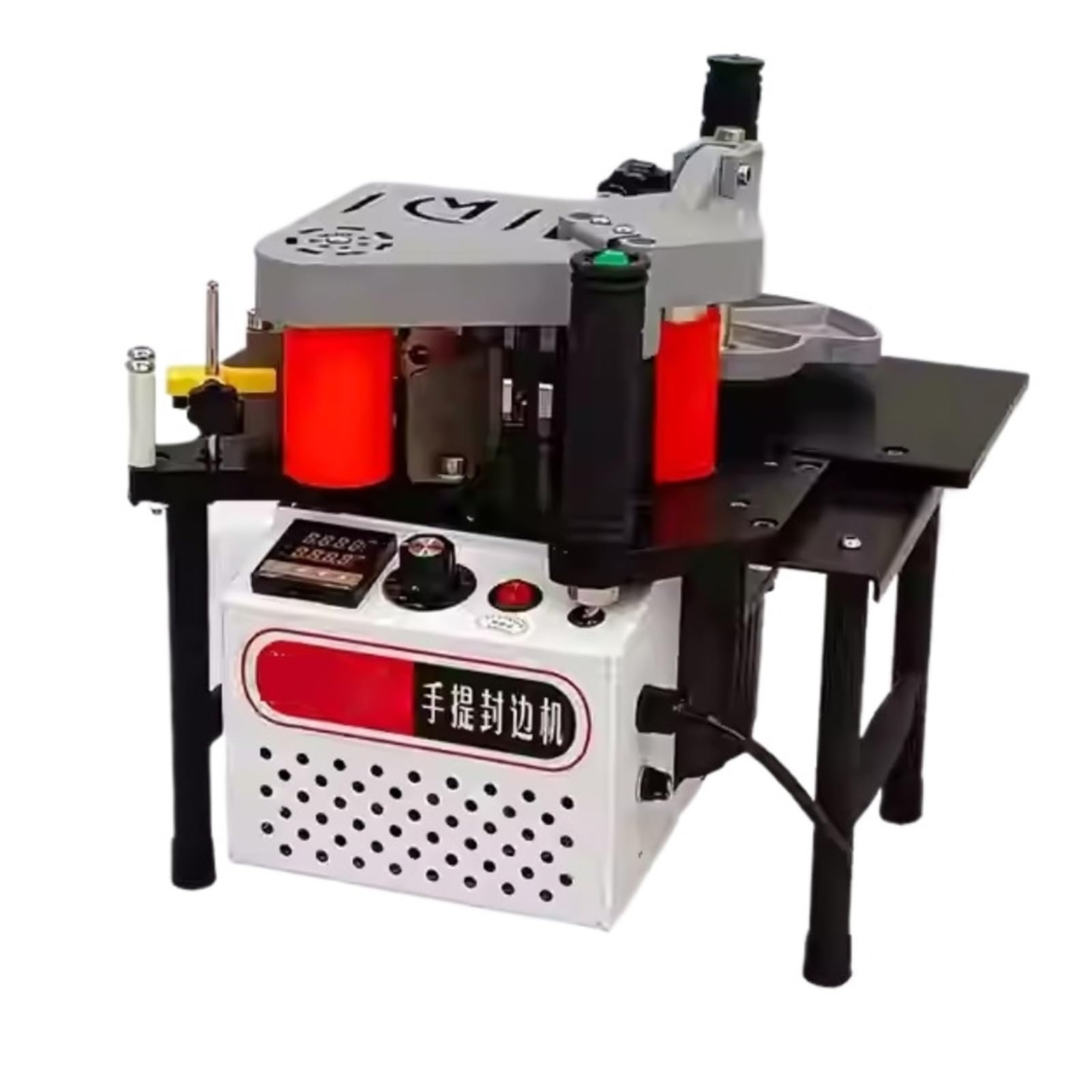 Manual Edge Banding Machine Double Side Gluing Portable Bander Woodworking Equipments 1200W Automatic Belt Breakage Speed and Efficiency Improvement(Manual Belt Break C)