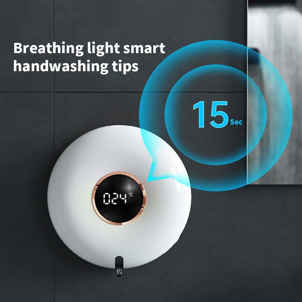 Dispenser automatico di sapone da 280 ml, ricaricabile, montaggio a parete, con sensore a infrarossi, per cucina e bagno, bianco