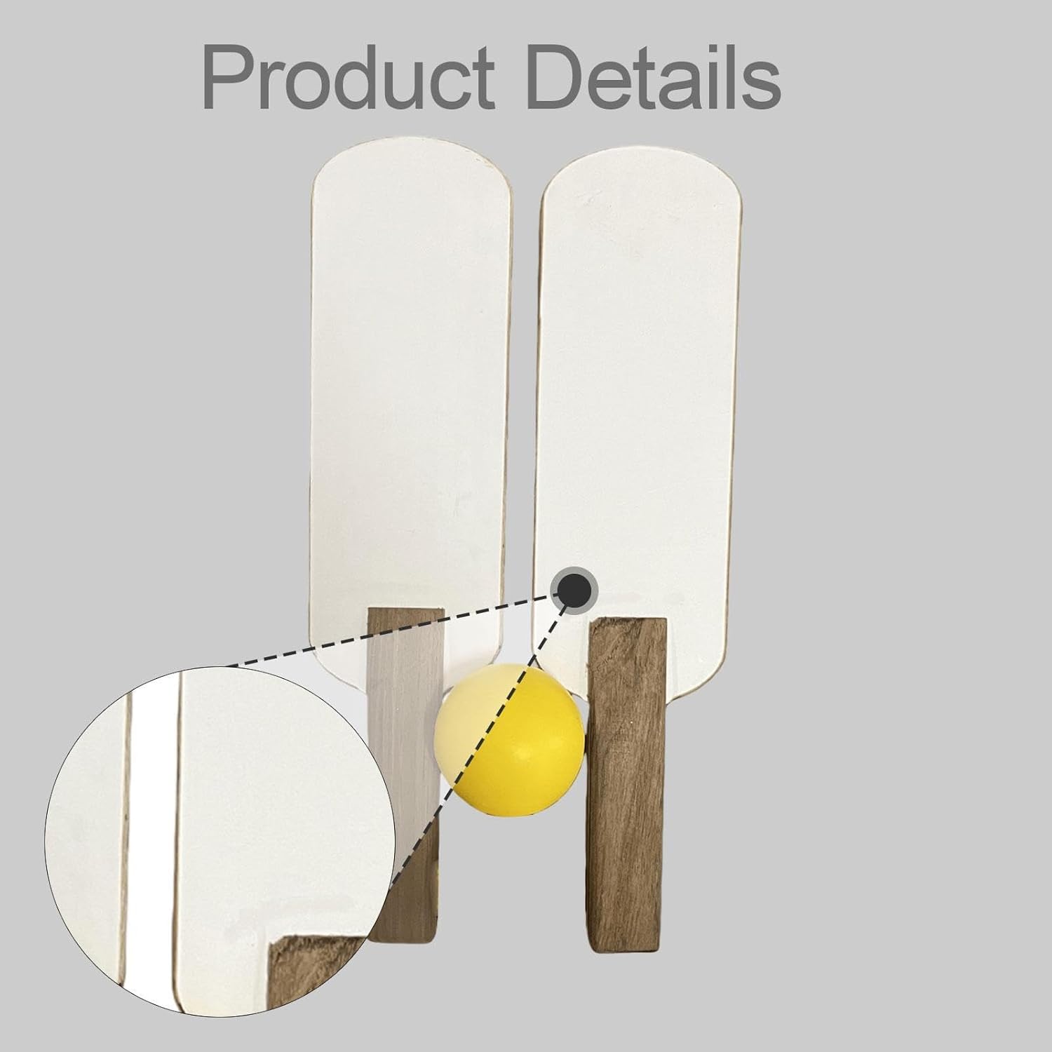 2 Pieces Sightless Table Tennis Racket Accessories for Visually Impaired Wood Ornament Beginners Player Indoor and Outdoor