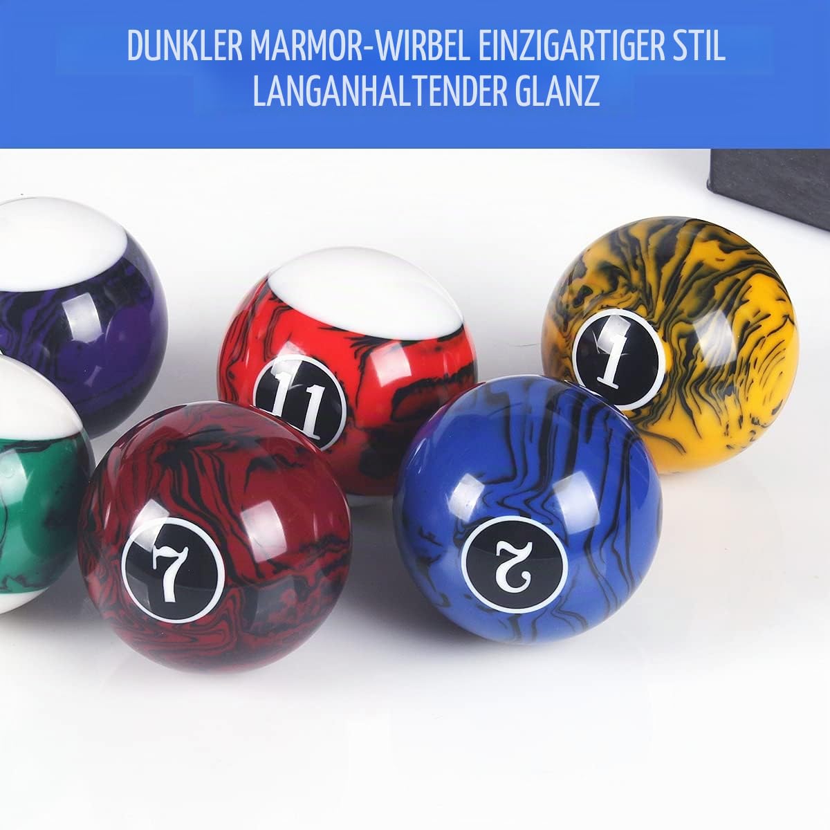 Billardkugeln Set Billardtischbälle Marmor Wirbel-Stil 16 Bälle Set